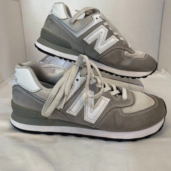 New Balance Classic 574 Suede Mesh Lace Up Sneakers Gray White Women’s 8 - Picture 1 of 15
